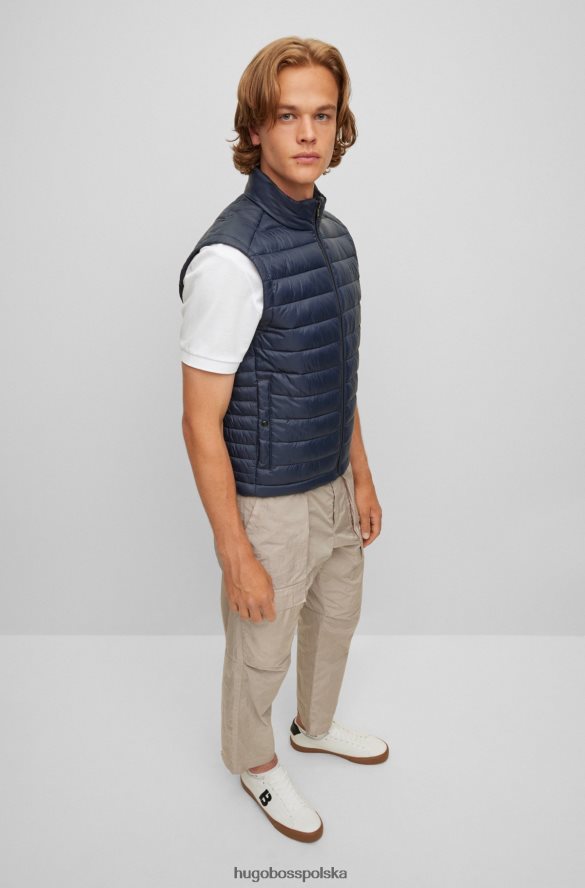 Hugo Boss Ciemnoniebieska, pakowana kamizelka hugo z tonalnym logo ciemny niebieski R0X0H61833