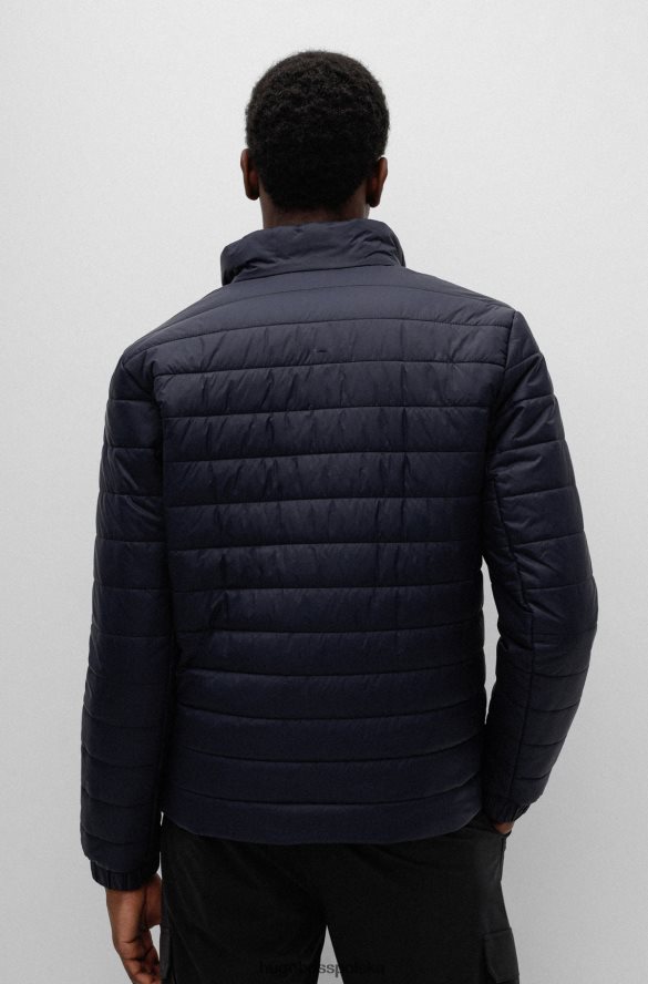 Hugo Boss Ciemnoniebieska, wodoodporna, ocieplana kurtka hugo z nadrukiem logo ciemny niebieski R0X0H62213