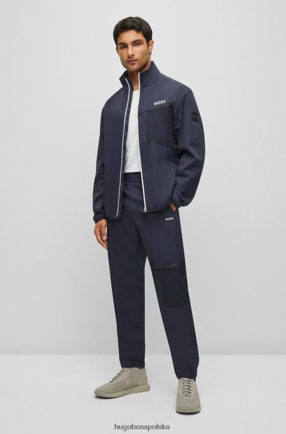 Hugo Boss Ciemnoniebieski dres hugo z logo Hugo, wykonany z wodoodpornego materiału ciemny niebieski R0X0H63289