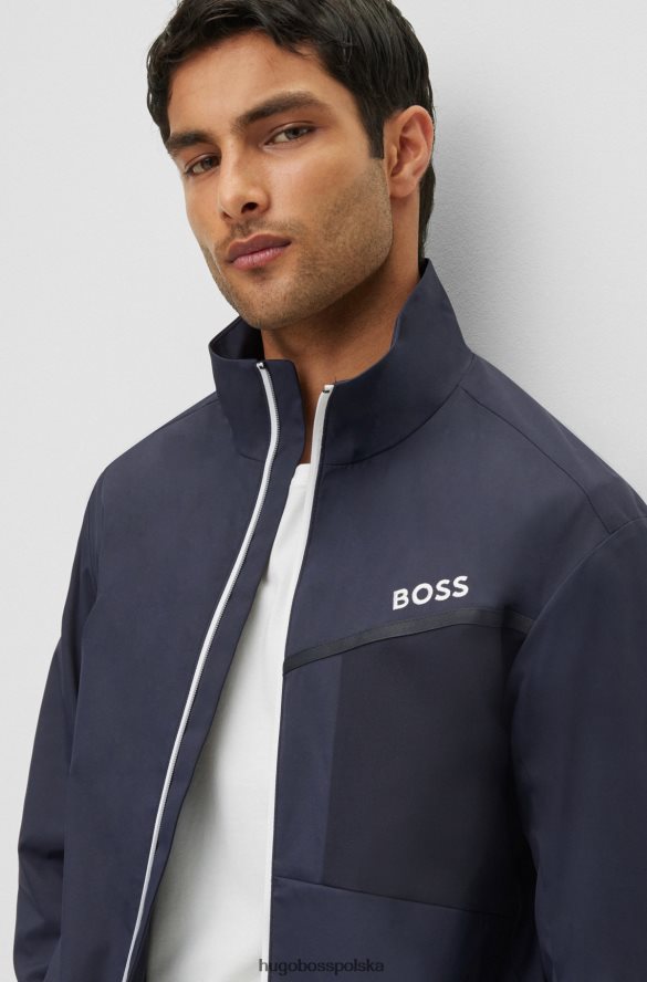 Hugo Boss Ciemnoniebieski dres hugo z logo Hugo, wykonany z wodoodpornego materiału ciemny niebieski R0X0H63289