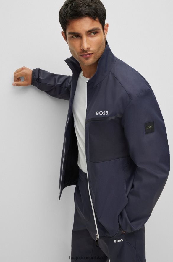 Hugo Boss Ciemnoniebieski dres hugo z logo Hugo, wykonany z wodoodpornego materiału ciemny niebieski R0X0H63289