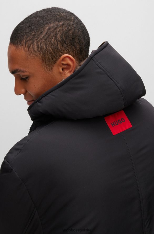 Hugo Boss Dwustronny pikowany płaszcz we wzór hugo, o swobodnym kroju, z kamuflażowym nadrukiem wzorzyste R0X0H62862