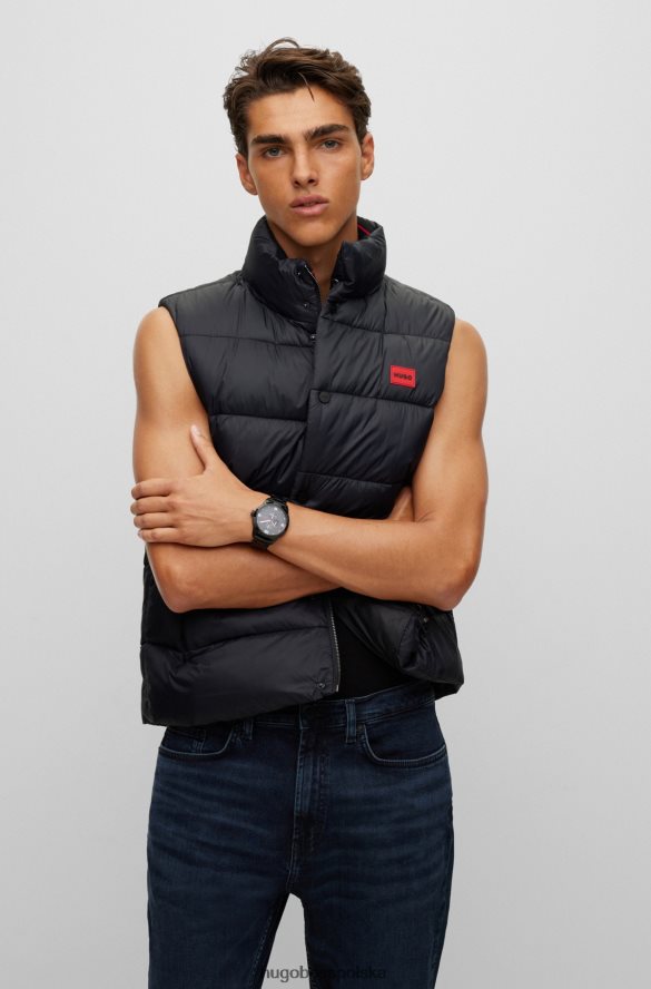 Hugo Boss Hugo puchowa kamizelka o wąskim kroju z czerwoną metką z logo w kolorze czarnym czarny R0X0H61420