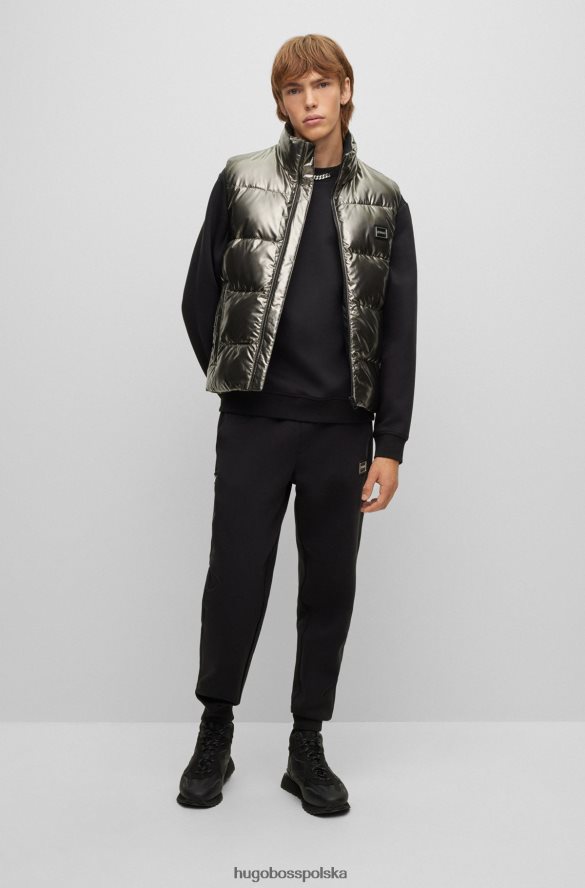 Hugo Boss Hugo srebrna kamizelka o dopasowanym kroju z wodoodpornego materiału z efektem metalicznym srebro R0X0H64332