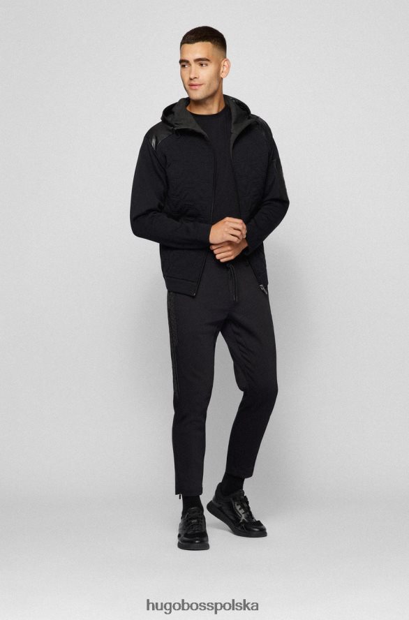 Hugo Boss Koszulka zapinana na zamek max aj 50456146 czarna czarny R0X0H6201