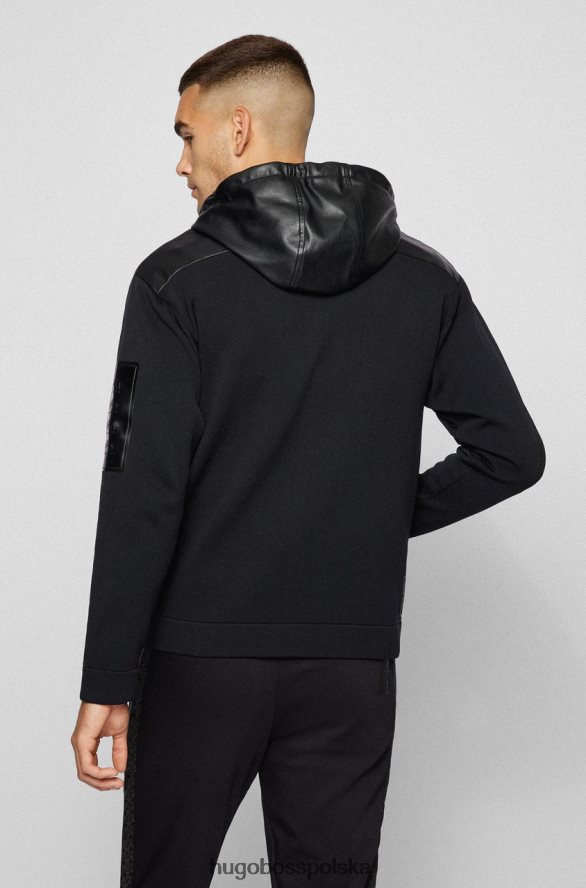 Hugo Boss Koszulka zapinana na zamek max aj 50456146 czarna czarny R0X0H6201