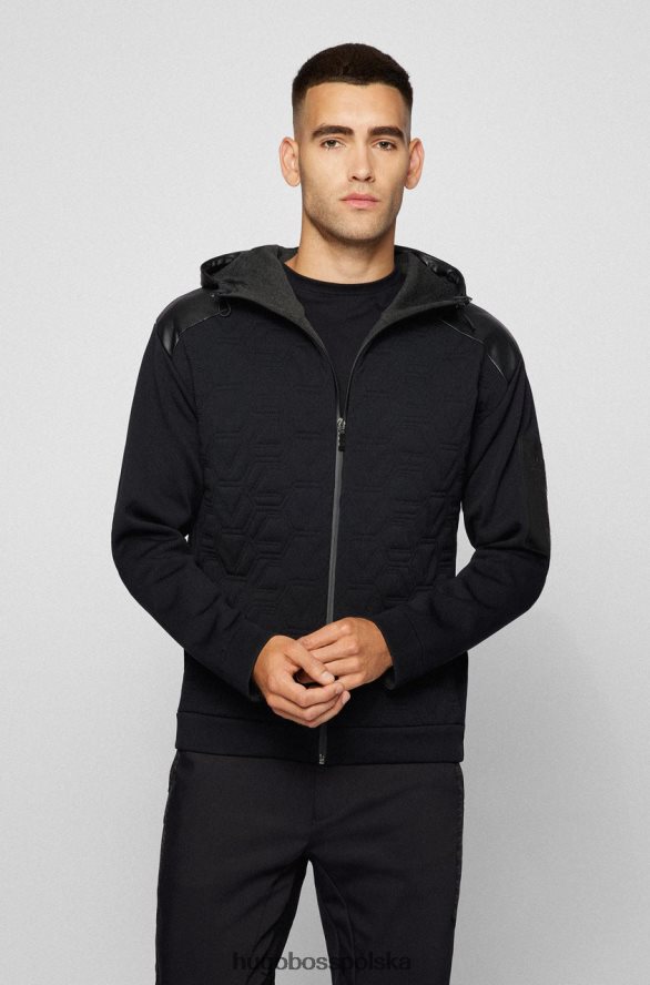 Hugo Boss Koszulka zapinana na zamek max aj 50456146 czarna czarny R0X0H6201