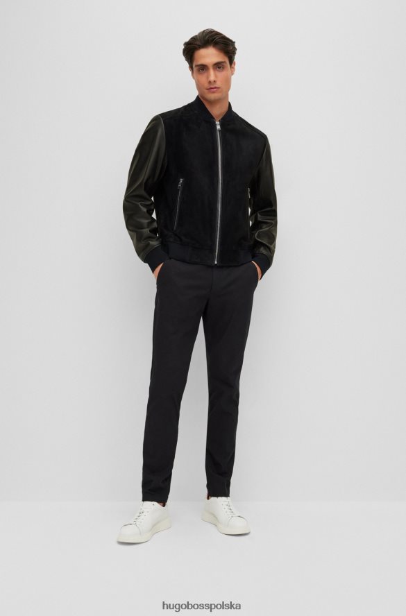 Hugo Boss Kurtka bomber z zamszu i skóry nappa Hugo w kolorze czarnym czarny R0X0H61381