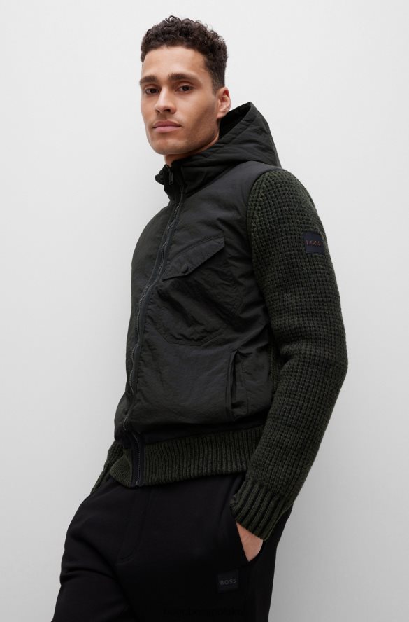 Hugo Boss Kurtka hybrydowa hugo o regularnym kroju z czarną naszywką z silikonowym logo czarny R0X0H61575