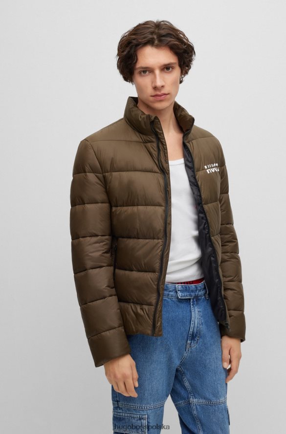 Hugo Boss Kurtka o dopasowanym kroju w kolorze khaki, wykonana z wodoodpornego materiału pochodzącego z recyklingu hugo khaki R0X0H61848