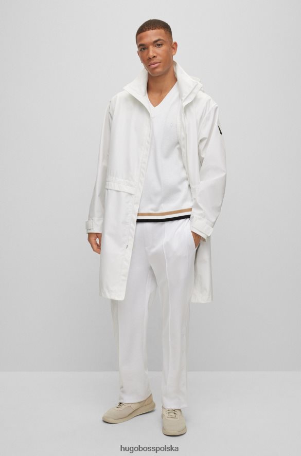 Hugo Boss Kurtka parka x Matteo Berrettini z odpinanym kapturem i naszywką z logo biały R0X0H64331