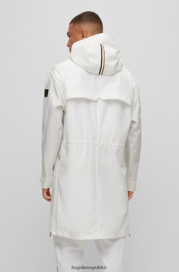 Hugo Boss Kurtka parka x Matteo Berrettini z odpinanym kapturem i naszywką z logo biały R0X0H64331