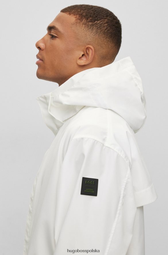 Hugo Boss Kurtka parka x Matteo Berrettini z odpinanym kapturem i naszywką z logo biały R0X0H64331