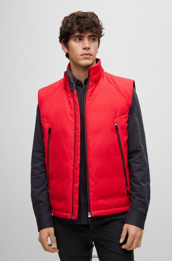 Hugo Boss Kurtka puchowa z różnych materiałów, z odpinanymi rękawami i kapturem hugo czerwona czerwony R0X0H6995