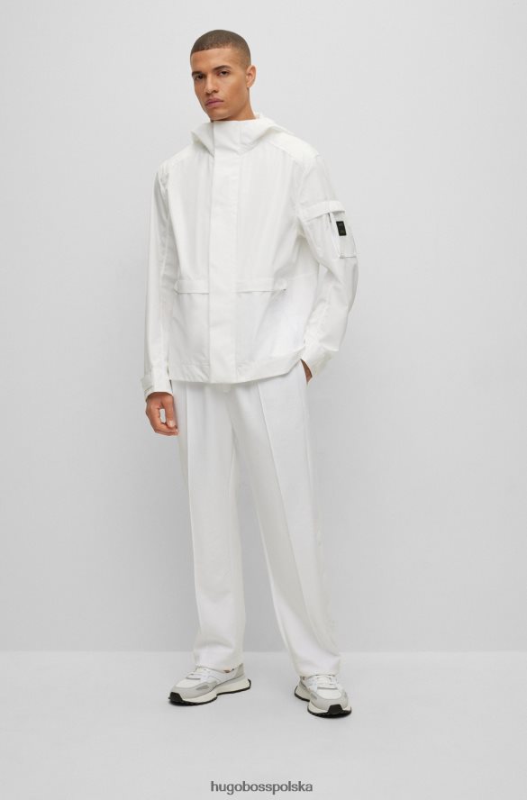 Hugo Boss Kurtka x Matteo Berrettini z kapturem i naszywką z logo biały R0X0H64224