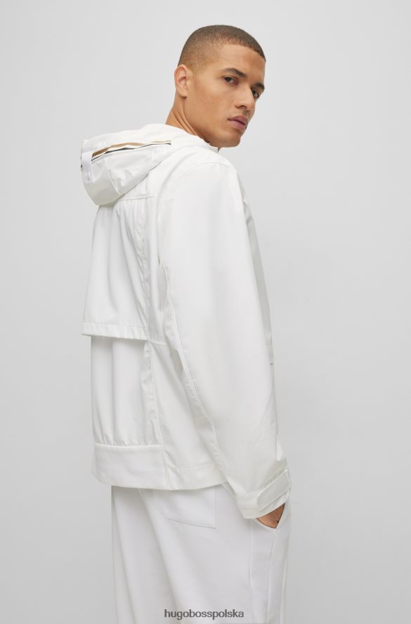 Hugo Boss Kurtka x Matteo Berrettini z kapturem i naszywką z logo biały R0X0H64224
