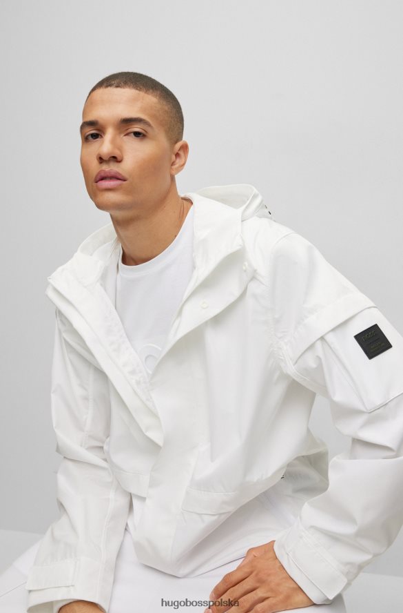 Hugo Boss Kurtka x Matteo Berrettini z kapturem i naszywką z logo biały R0X0H64224