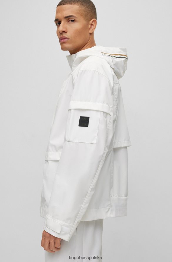 Hugo Boss Kurtka x Matteo Berrettini z kapturem i naszywką z logo biały R0X0H64224