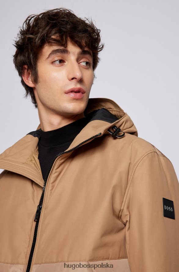 Hugo Boss Kurtka zapinana na zamek cadoc 50464310 beżowa beżowy R0X0H640