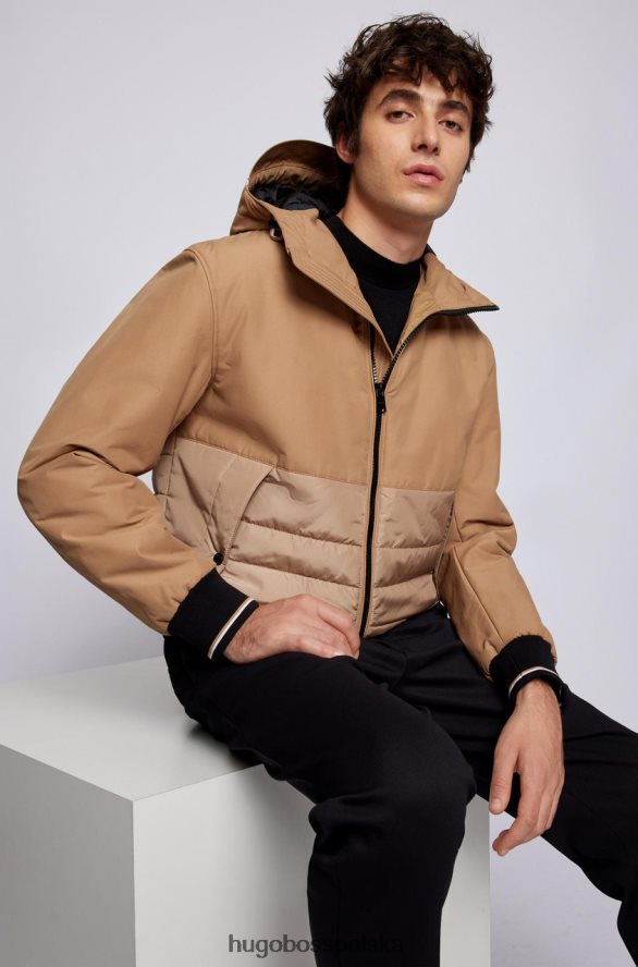 Hugo Boss Kurtka zapinana na zamek cadoc 50464310 beżowa beżowy R0X0H640