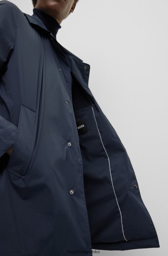 Hugo Boss Płaszcz hugo o regularnym kroju z wodoodpornego, elastycznego materiału w kolorze ciemnoniebieskim ciemny niebieski R0X0H62332