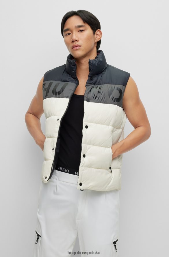 Hugo Boss Puchowa kamizelka w bloki kolorów z odważnym logo hugo w kolorze białym biały R0X0H61553