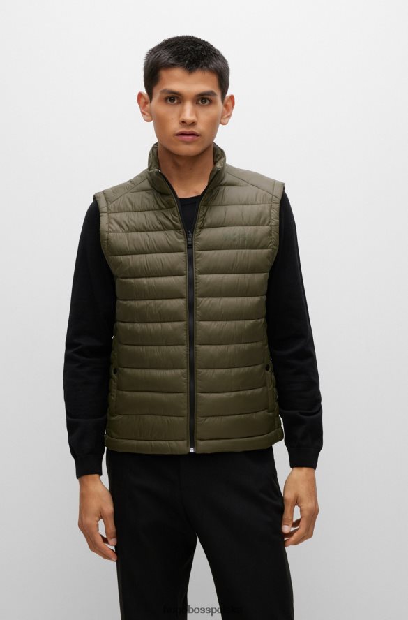 Hugo Boss Składana kamizelka hugo z tonalnym logo w kolorze ciemnozielonym ciemnozielony R0X0H61834