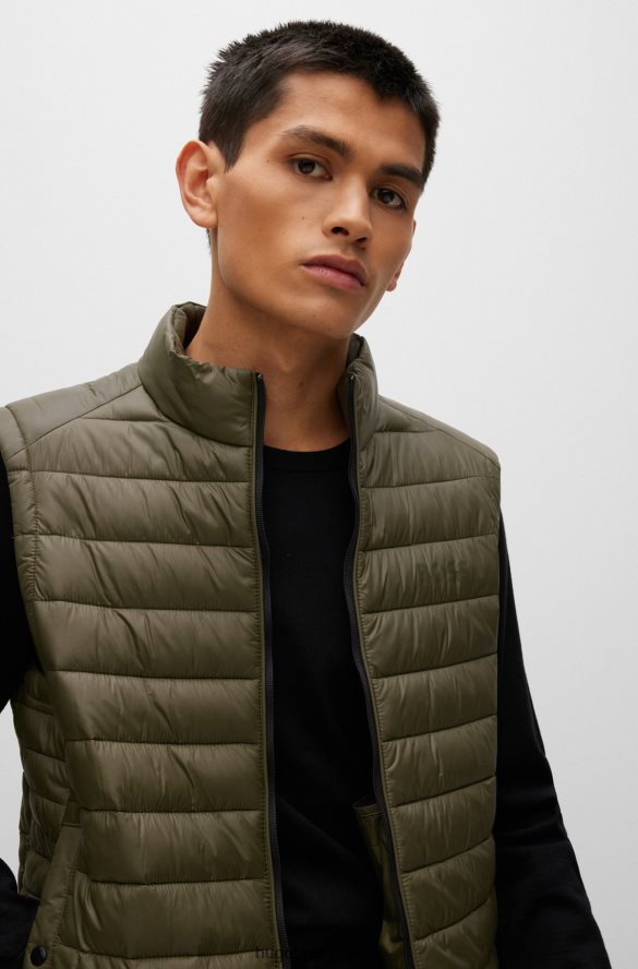 Hugo Boss Składana kamizelka hugo z tonalnym logo w kolorze ciemnozielonym ciemnozielony R0X0H61834