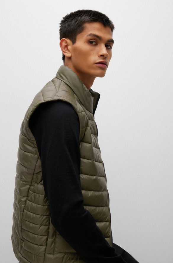 Hugo Boss Składana kamizelka hugo z tonalnym logo w kolorze ciemnozielonym ciemnozielony R0X0H61834