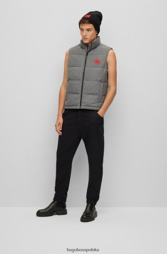 Hugo Boss Wodoodporna kamizelka o dopasowanym kroju z czerwoną metką z logo i szarym hugo szary R0X0H61607