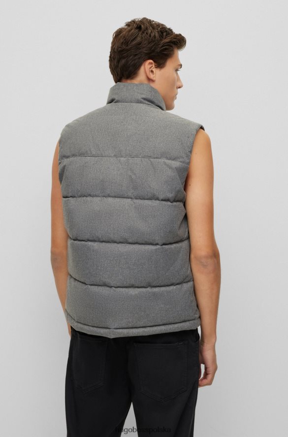 Hugo Boss Wodoodporna kamizelka o dopasowanym kroju z czerwoną metką z logo i szarym hugo szary R0X0H61607