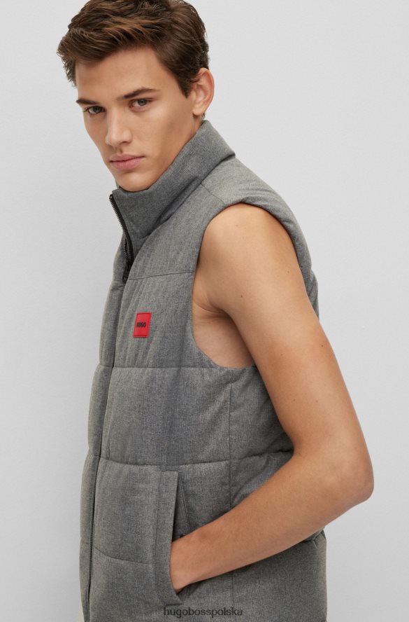 Hugo Boss Wodoodporna kamizelka o dopasowanym kroju z czerwoną metką z logo i szarym hugo szary R0X0H61607