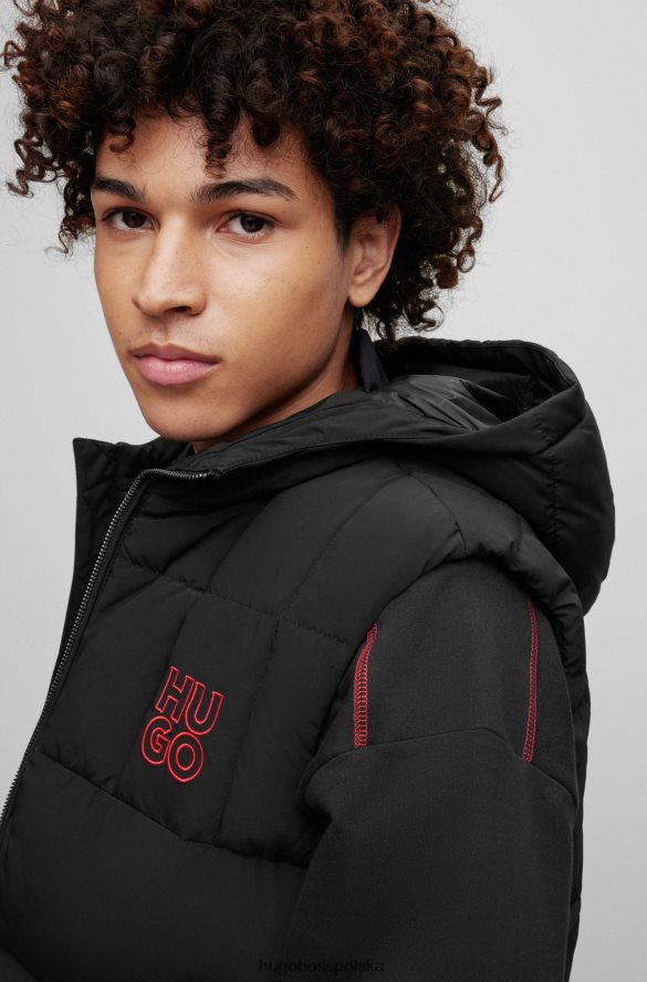 Hugo Boss Wodoodporna kamizelka puchowa o dopasowanym kroju z logo hugo w kolorze czarnym czarny R0X0H63313