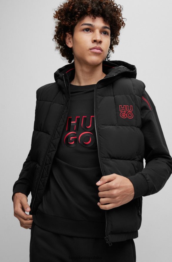 Hugo Boss Wodoodporna kamizelka puchowa o dopasowanym kroju z logo hugo w kolorze czarnym czarny R0X0H63313
