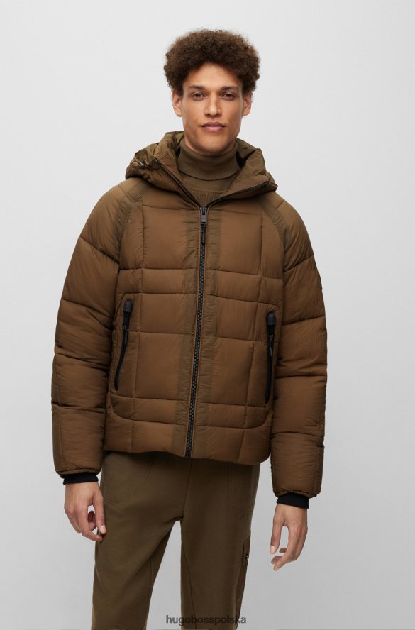 Hugo Boss Wodoodporna kurtka khaki hugo o regularnym kroju khaki R0X0H62022