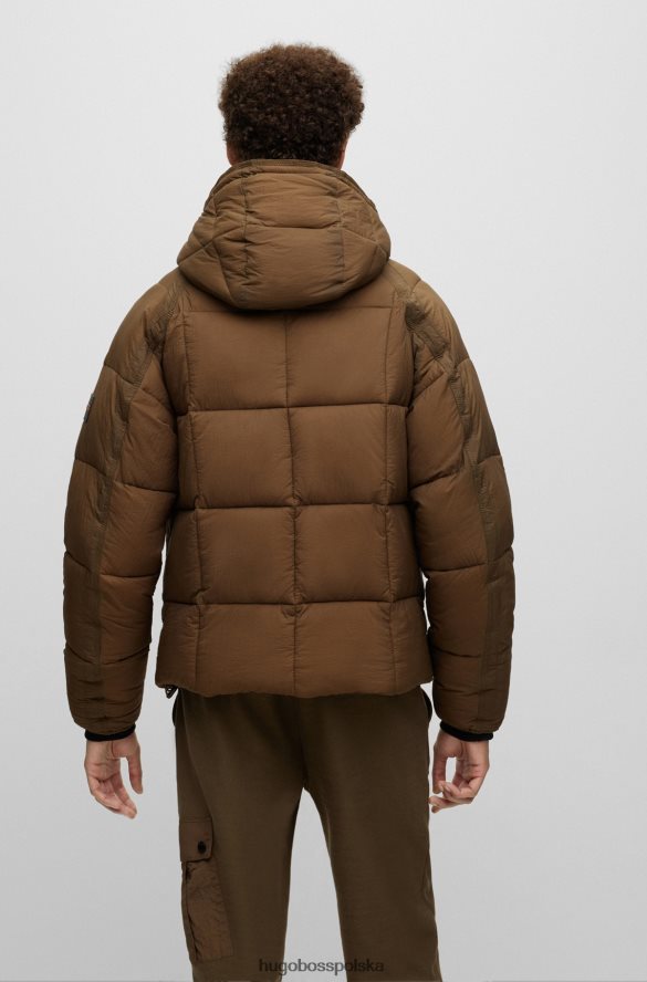 Hugo Boss Wodoodporna kurtka khaki hugo o regularnym kroju khaki R0X0H62022