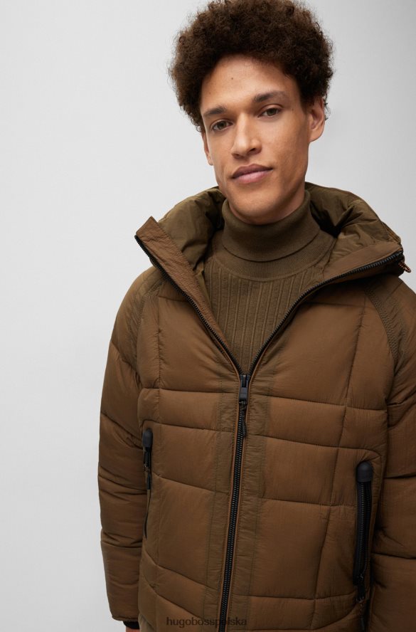 Hugo Boss Wodoodporna kurtka khaki hugo o regularnym kroju khaki R0X0H62022