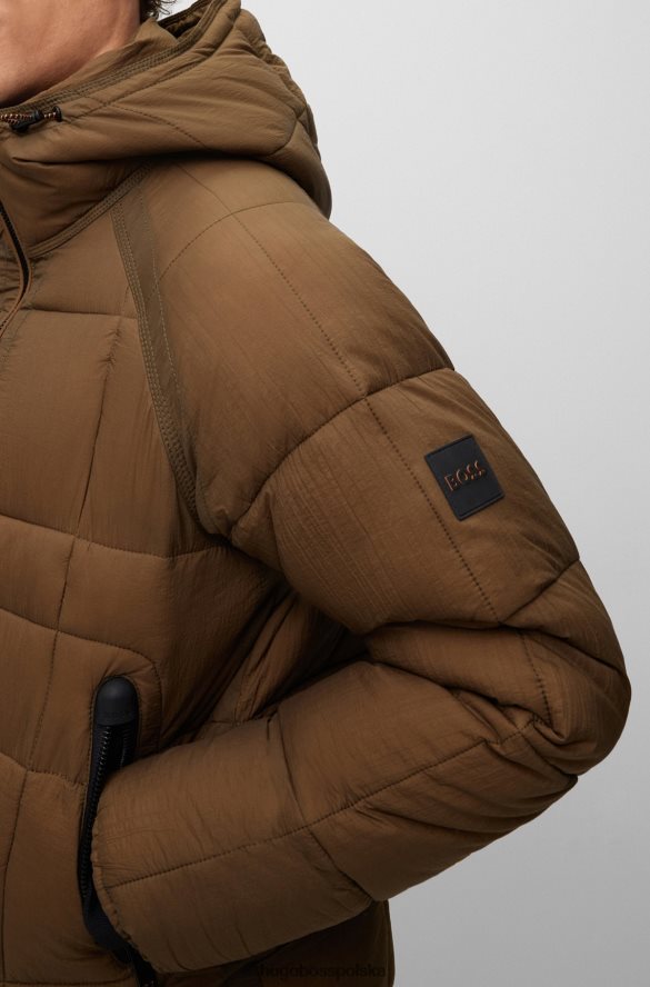 Hugo Boss Wodoodporna kurtka khaki hugo o regularnym kroju khaki R0X0H62022