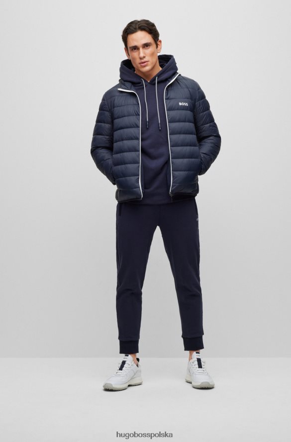 Hugo Boss Wodoodporna kurtka puchowa hugo z markowymi wykończeniami w kolorze ciemnoniebieskim ciemny niebieski R0X0H63335