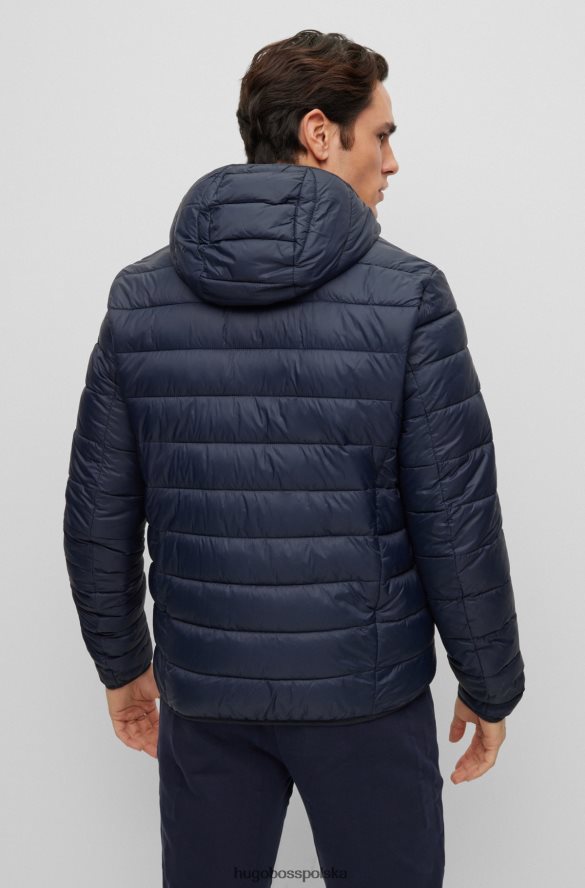 Hugo Boss Wodoodporna kurtka puchowa hugo z markowymi wykończeniami w kolorze ciemnoniebieskim ciemny niebieski R0X0H63335