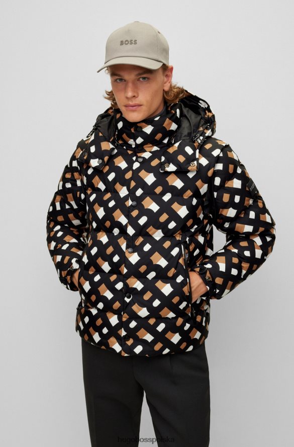 Hugo Boss Wodoodporna kurtka puchowa hugo z sezonowym wzorem w kolorze czarnym czarny R0X0H61881