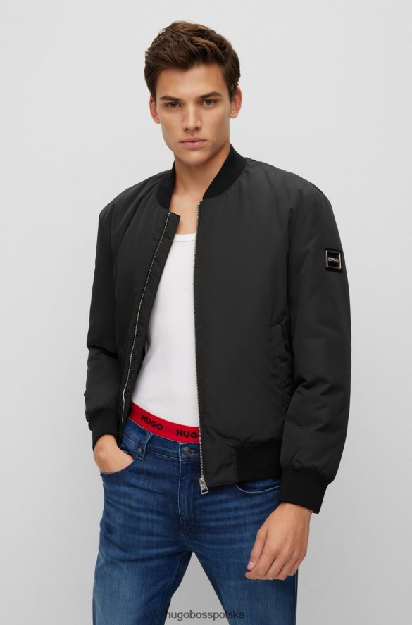 Hugo Boss Wyściełana kurtka bomber hugo z czarnym logo w ramce czarny R0X0H63045
