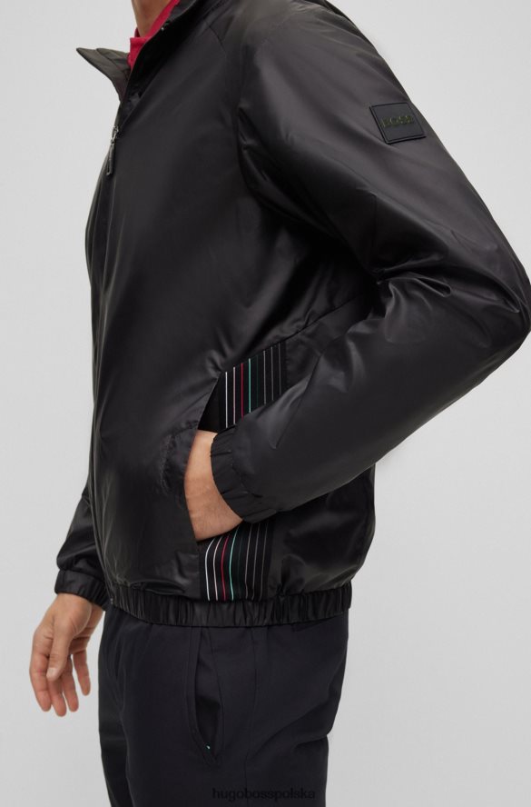Hugo Boss Zapinana na zamek kurtka z wodoodpornego materiału pochodzącego z recyklingu hugo w kolorze czarnym czarny R0X0H62082