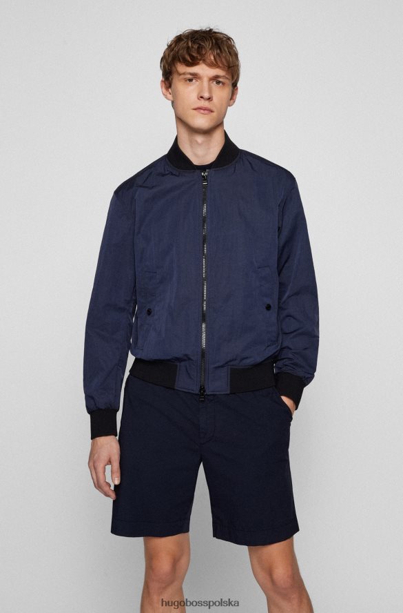 Hugo Boss ciemnoniebieska kurtka bomber o regularnym kroju z wodoodpornego materiału pochodzącego z recyklingu hugo ciemny niebieski R0X0H63744