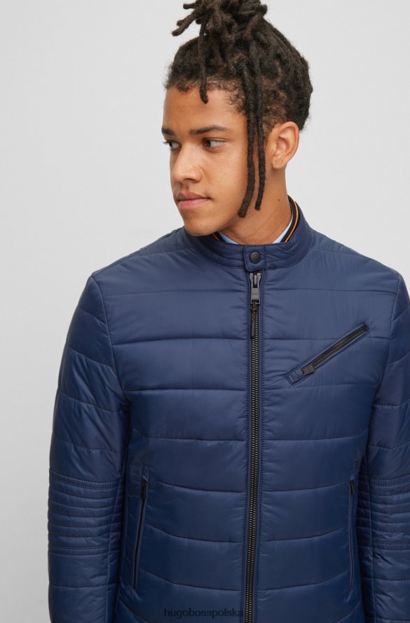Hugo Boss ciemnoniebieska kurtka motocyklowa hugo o dopasowanym kroju z naszywką z logo ciemny niebieski R0X0H62960