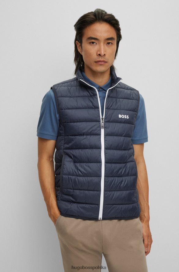 Hugo Boss ciemnoniebieska, wodoodporna kamizelka z logo hugo ciemny niebieski R0X0H61883