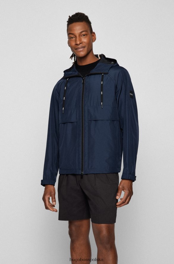 Hugo Boss ciemnoniebieska wodoodporna kurtka hugo z trójwarstwowego materiału softshell ciemny niebieski R0X0H64013