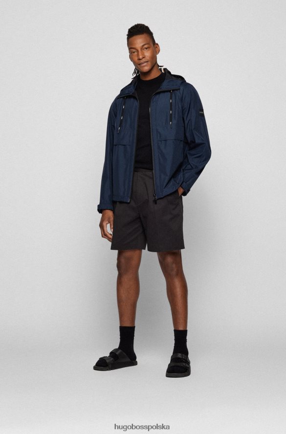 Hugo Boss ciemnoniebieska wodoodporna kurtka hugo z trójwarstwowego materiału softshell ciemny niebieski R0X0H64013