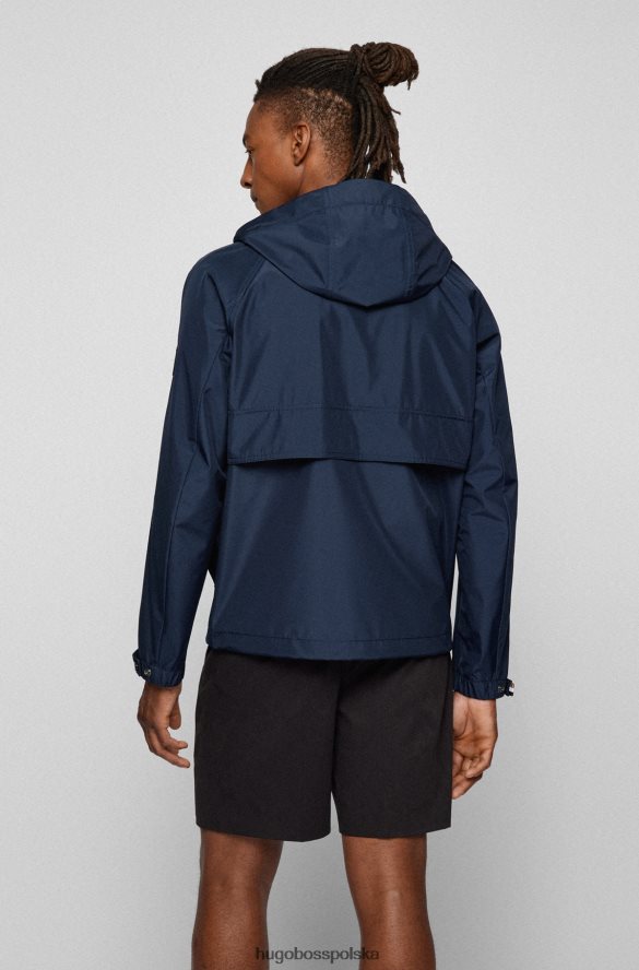 Hugo Boss ciemnoniebieska wodoodporna kurtka hugo z trójwarstwowego materiału softshell ciemny niebieski R0X0H64013