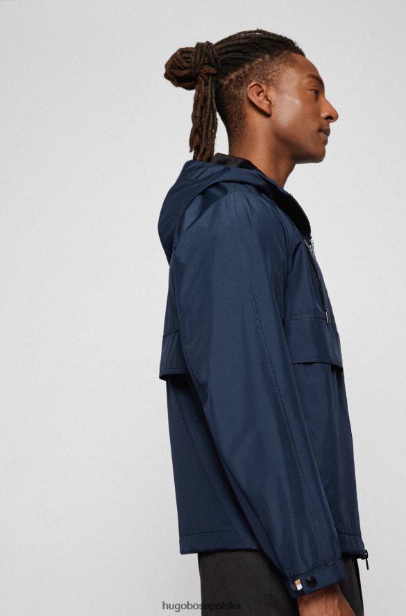 Hugo Boss ciemnoniebieska wodoodporna kurtka hugo z trójwarstwowego materiału softshell ciemny niebieski R0X0H64013